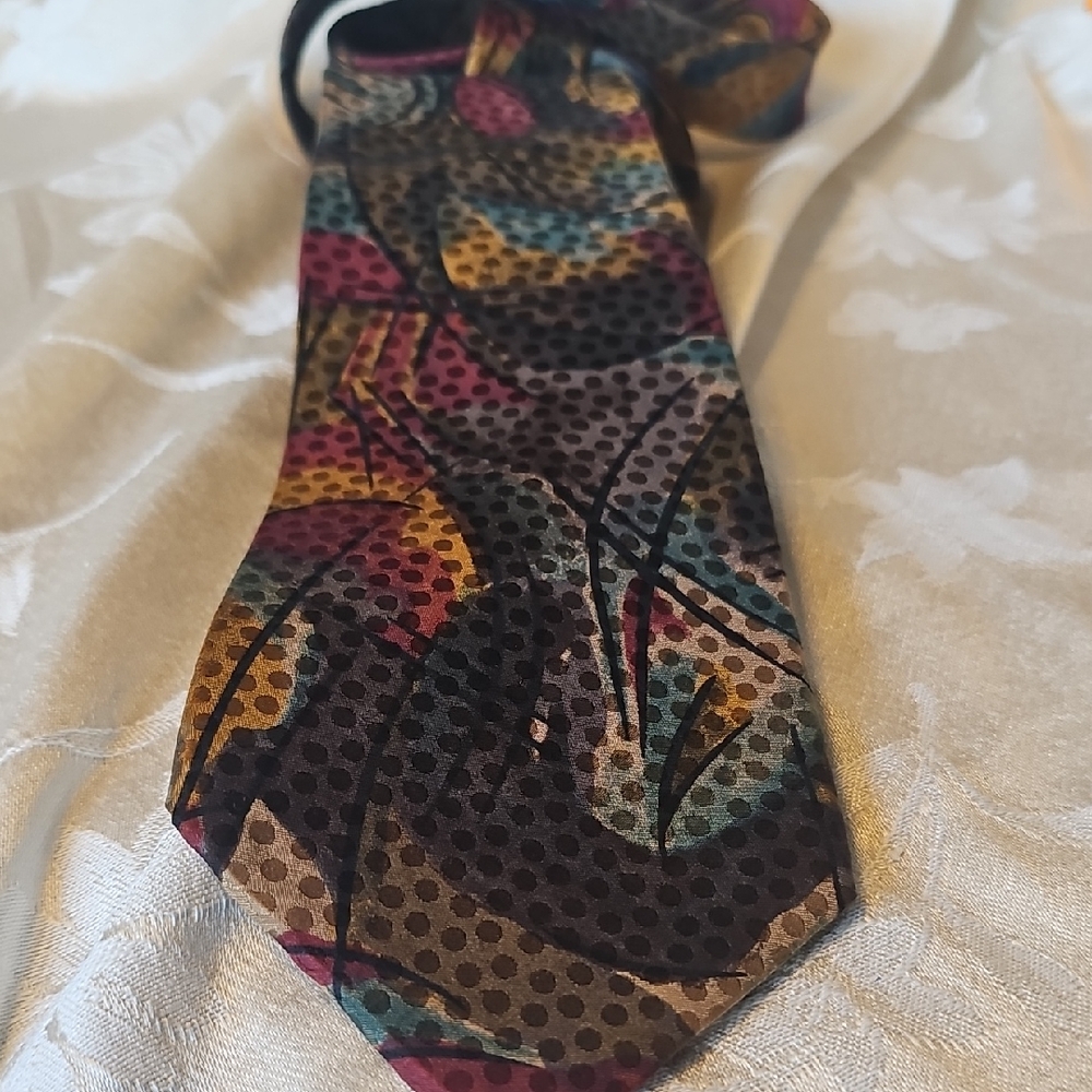 Multicolor Abstract Men's Tie Pierre Cardin 100% Silk
